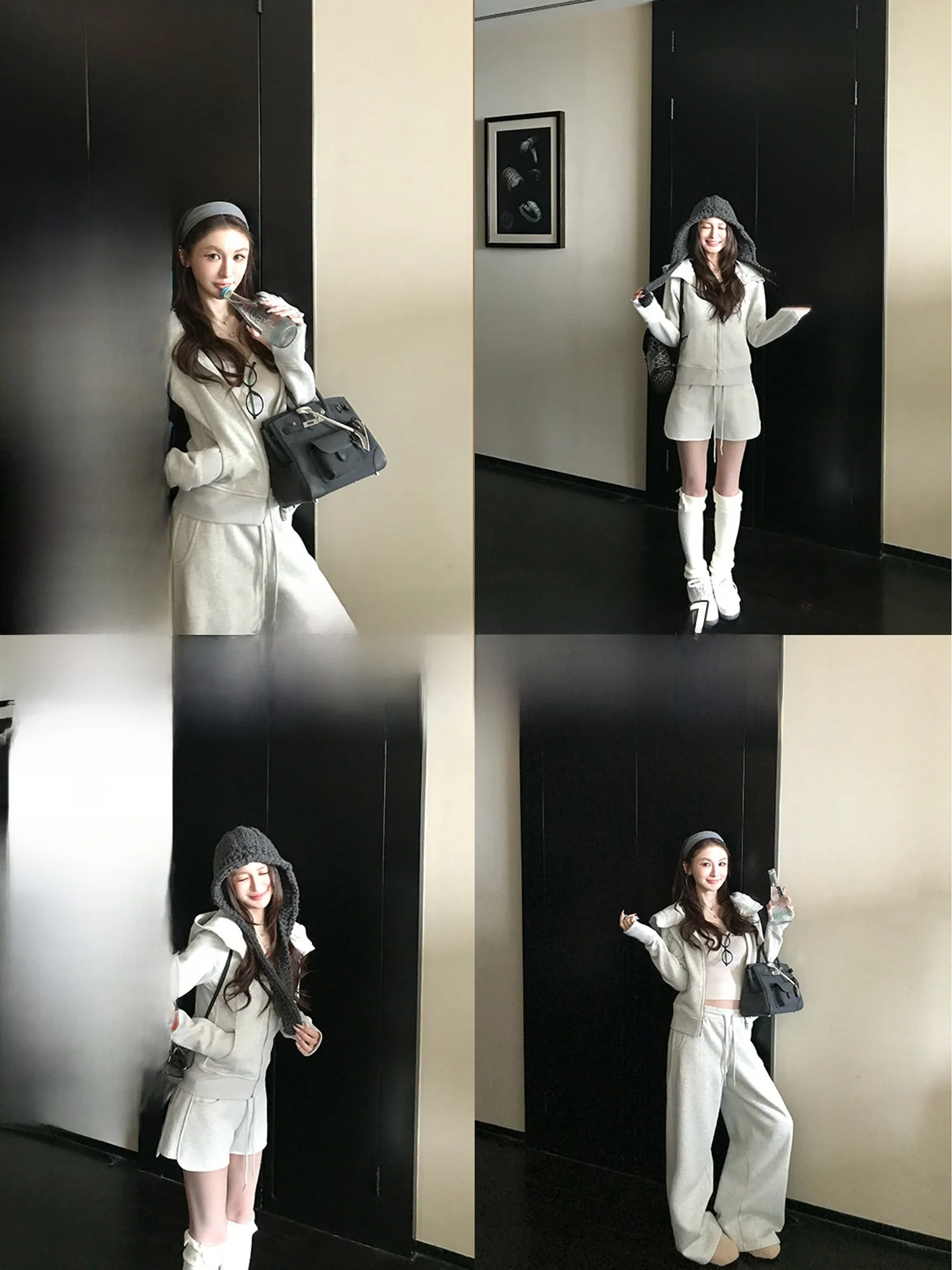 

Faionable Skk Store Spor Hooded Sweatirt And Pants Set with Fce ort orts Casual Wear for Women in China