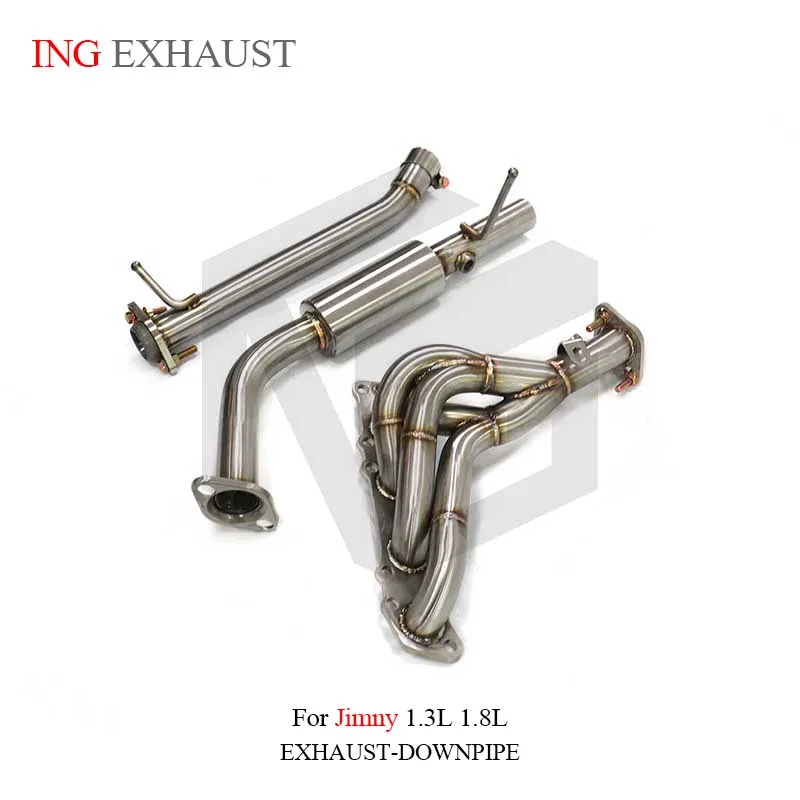 ING Exhaust Catless Manifold Downpipe for 2013-2018 Jimny 1.3L 1.8L Enhance Air Customize Header SS304 Upgrade Auto Part System