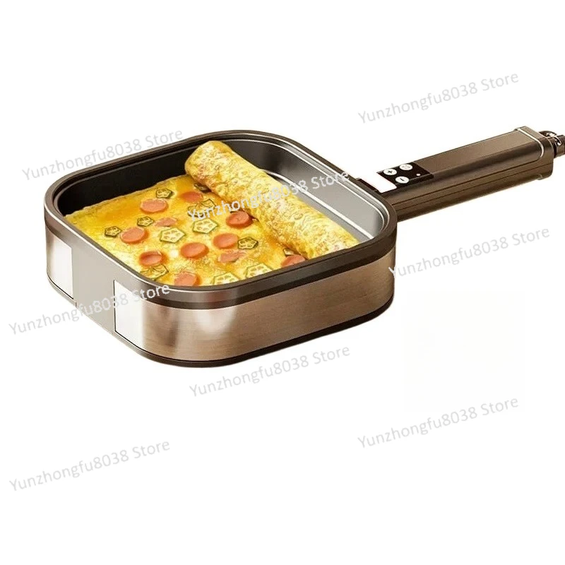 

220V Non-stick Electric Skillet Egg Frying Pan with Detachable Handle for Breakfast Pancakes and Steaks