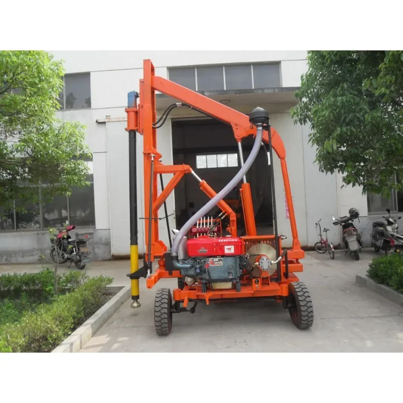 Yugong Solar Pile Driver Wheel Type Guardrail Post Installation Hydraulic Pile Driver  Pile Driver for Road Side Fence