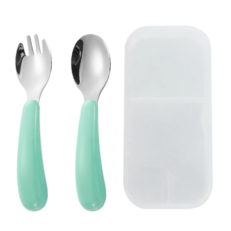 Toddler Utensils 3 Forks & 3 Spoons,Thick Easy-Grip Handles,Perfect Length For New Self Feeders,Gentle On Gums & Teeth