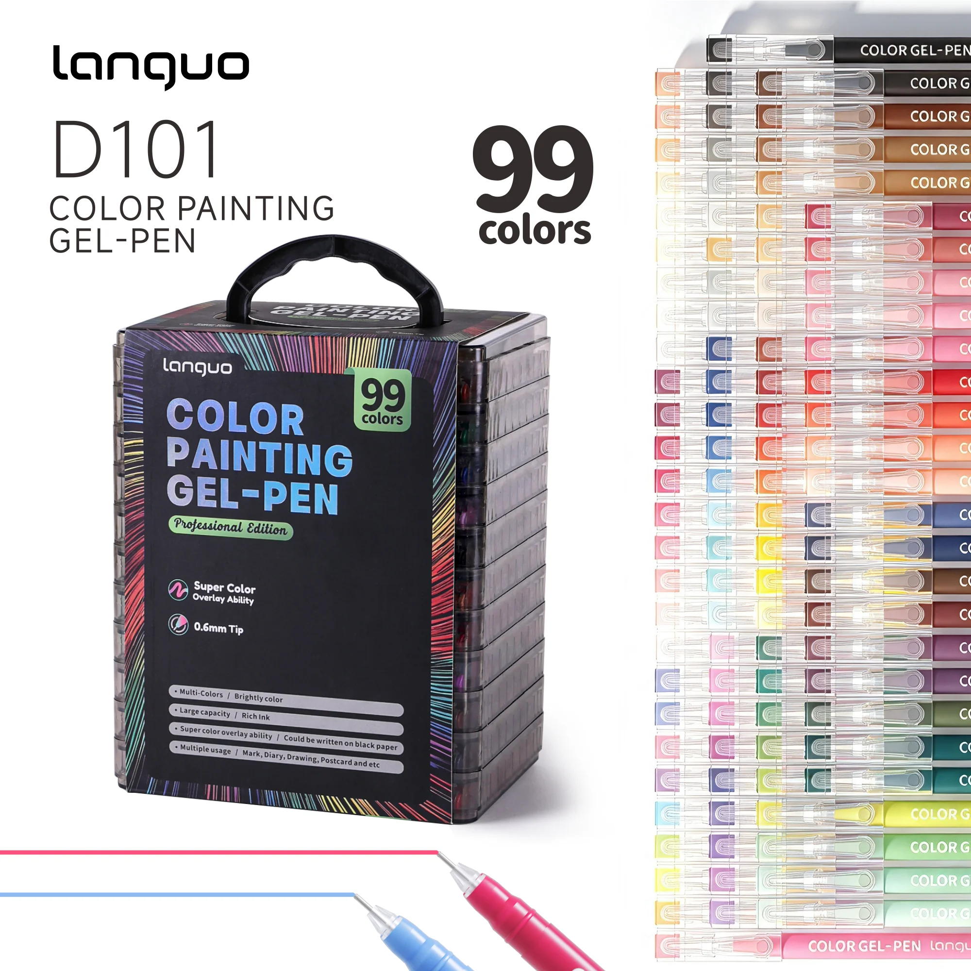 Languo 144/99/72/45 Kleuren Acrylverf Handboek Pennen Multicolor Gelpen Studenten Neutrale Pen Schrijfmarker Kantoorartikelen
