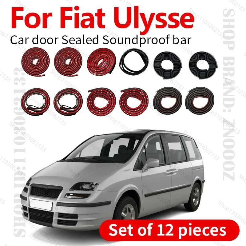Car Door Seal Strip Rubber Double Layer Sealing Protector Soundproof Seal Dustproof Seal Strip 12PCS For 1994-2010 Fiat Ulysse