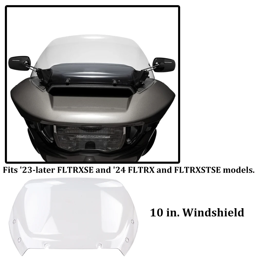 

New 10-inch motorcycle windshield accessories Wind Deflector For Harley 2023 2024 TOURING CVO 121 117 Road Glide ST FLTRXSE