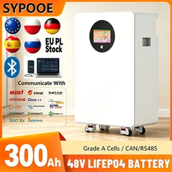 48V 300Ah LiFePO4 Battery 15Kwh 51.2V 300Ah Lithium Battery 6000 Cycles Bluetooth BMS Home Energy Storage Systems App Monitoring