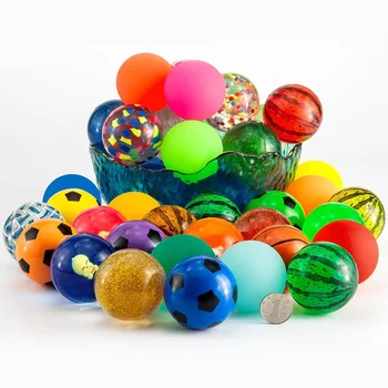 10pcs-45mm bouncy ball stress balls rubber jumping outdoor games garden bath water toys children party birthday gift Priza Pinata