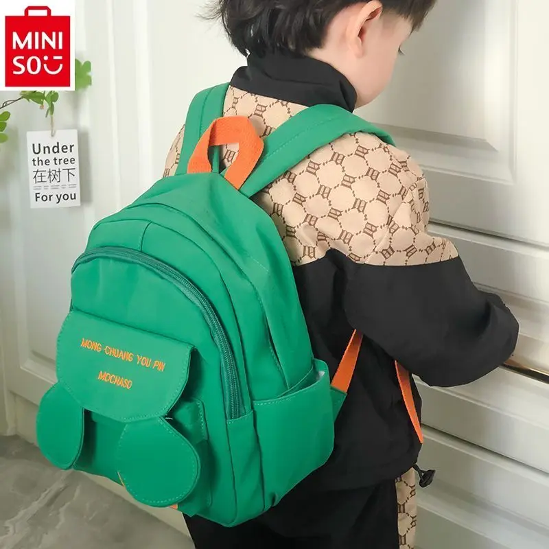 MINISO рюкзак для детского сада с мультяшным изображением Микки из Диснея для путешествий, вместительный нейлоновый рюкзак для хранения