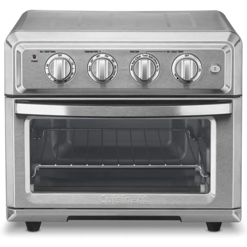 Air Fryer + Convection Toaster Oven by 7-1 Oven with Bake, Grill, Broil & Warm Options, Stainless Steel, TOA-60