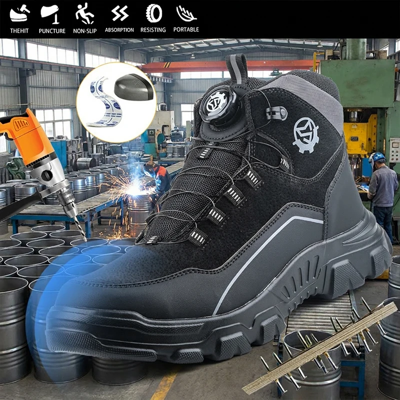 Safety Shoes, Work Shoes, Protective Shoes for Men and Women, anti Smashing and anti Piercing, Automotive Repair, Transportation