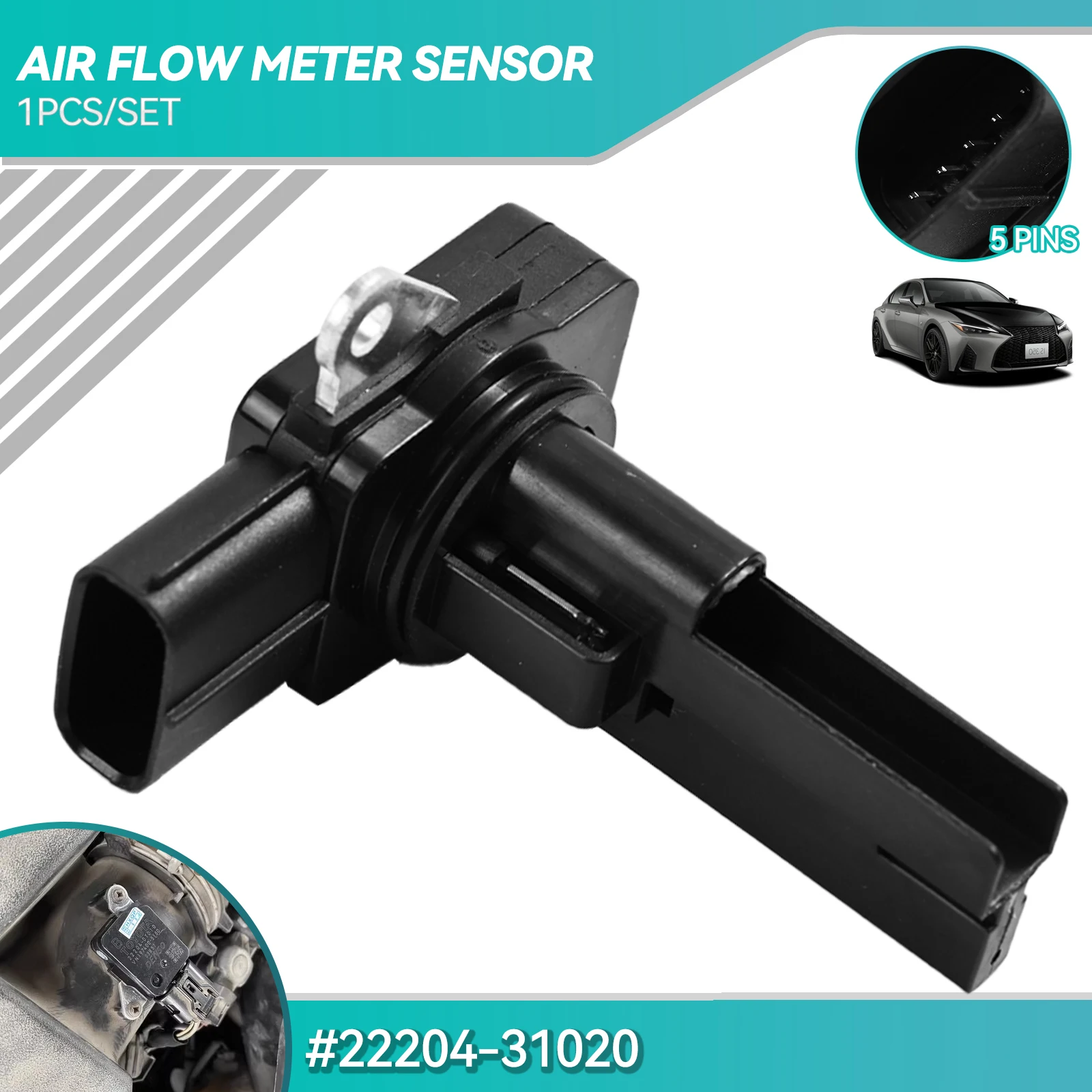 1X Mass Air Flow Meter 22204-31020 2220431020 22204-0H010 222040H010 for IS250 ES350 GS350 Camry Sienna Venza Avalon MAF sensor