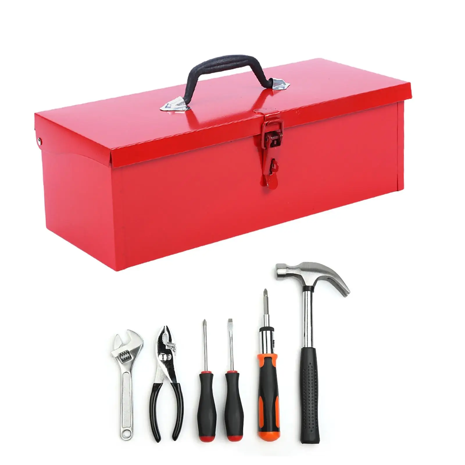 Tool Case Tool Chest Easy Access Hardware Storage Non Slip Handle Iron Tool Box Empty Tool Box for Workshops Electrician Garages