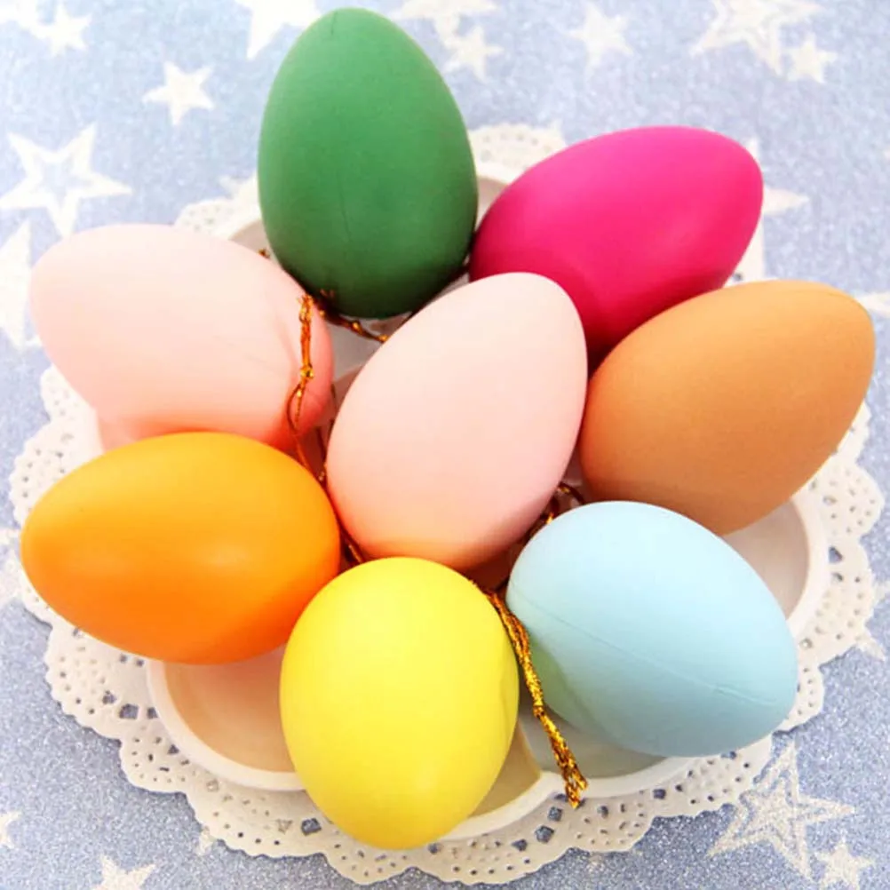 12Pcs Hand Painted Plastic Easter Eggs Realistic Look Interactive Children's Activity Set for Holiday Decoration Craft