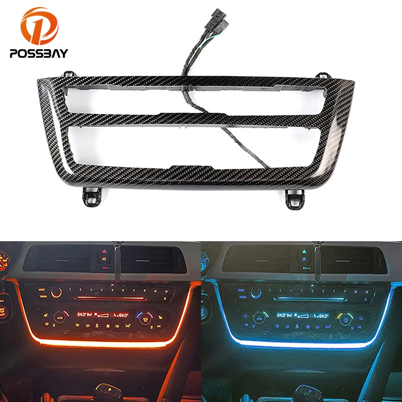 

Car Real Carbon Fiber Center Console Panel with LED Light for BMW F80 M3 F82 F83 M4 F30 F31 F32 F33 F36 Interior Accessories