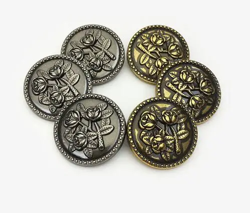 10pcs/lot Size:18mm/23mm Flower pattern Metal Buttons Fashion Round Button Women's Shirt Coat Sewing Accessories(SSA-3352)