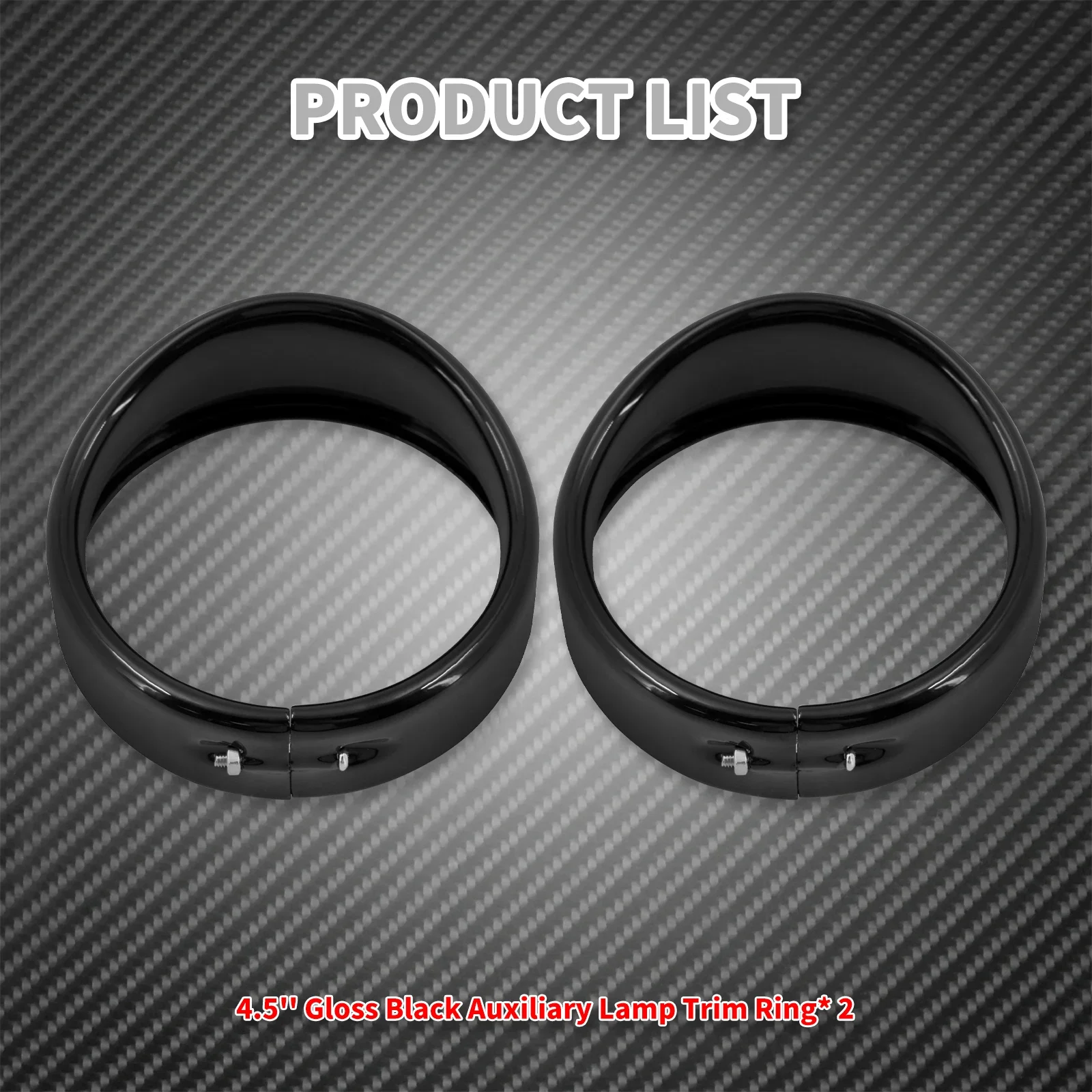 Motorcycle 4.5'' Visor Style Auxiliary Fog Light Trim Ring Cover Gloss Black For Harley Touring Road King Dyna Softail Sportster image 5