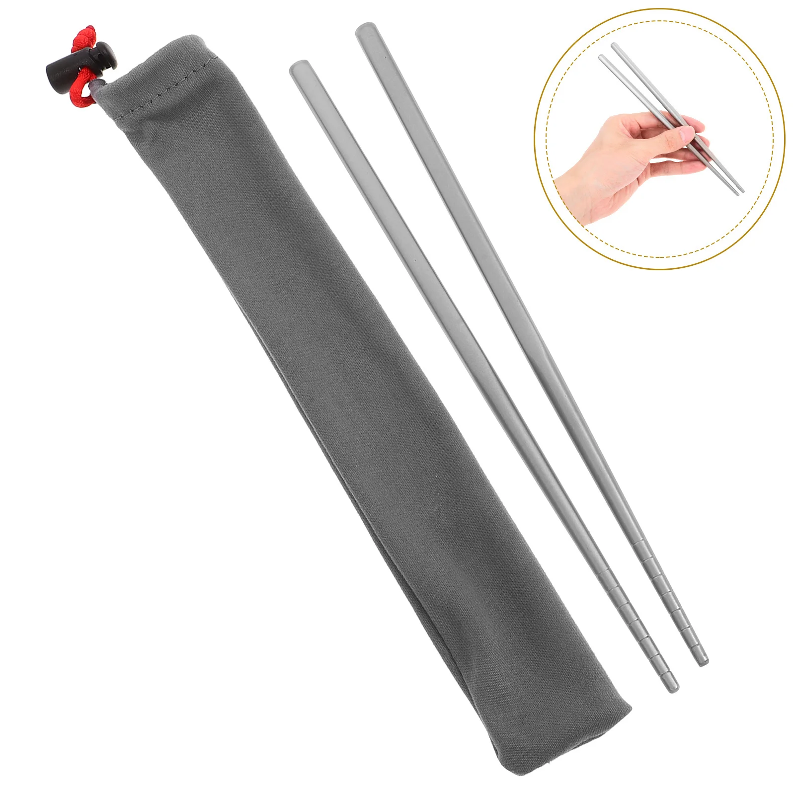 

1Pair Titanium Chopsticks Metal Reusable Nonskid Lightweight Cooking Chopsticks Dishwasher Safe Camping Kitchen Tableware