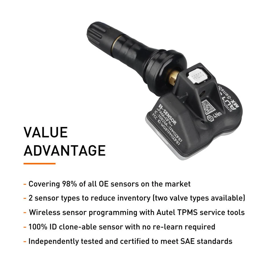 Autel MX Sensor 433 315MHZ TPMS Tire Repair Tool For TS501 TS508 2in1 Clone-able Programming Sensor Tire Pressure Monitor Tester