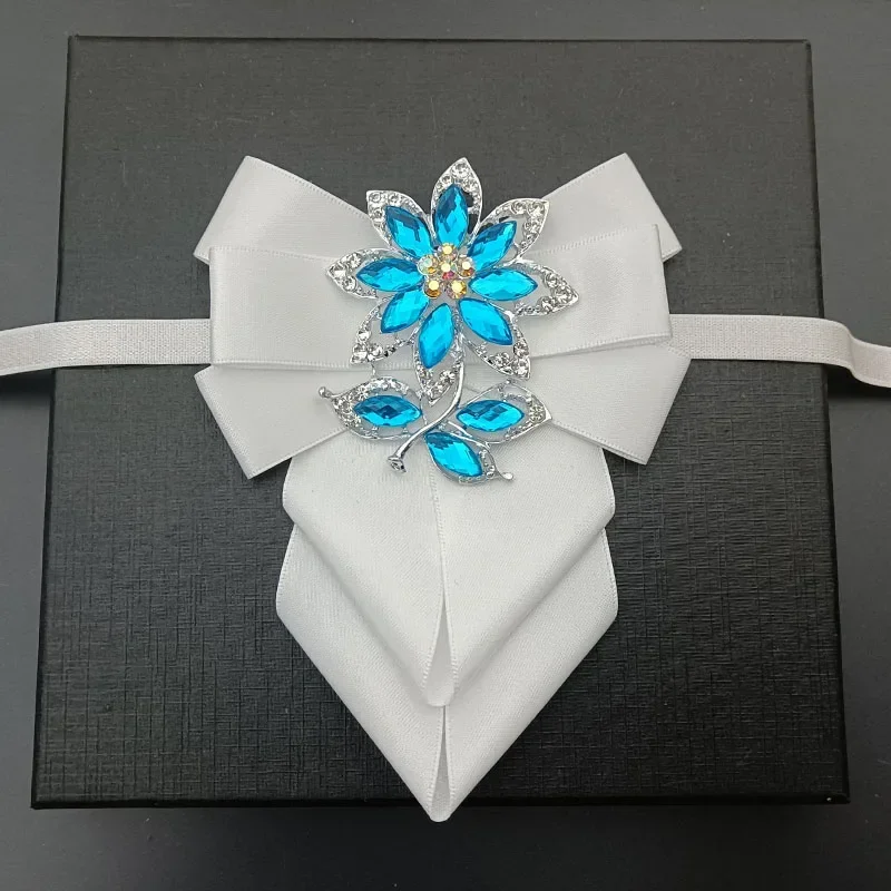 

Luxury Rhinestones Men’s Wedding Shirt Accessories Bow-ties Collar Flowers High-end Original Handmade Jewelry Gifts