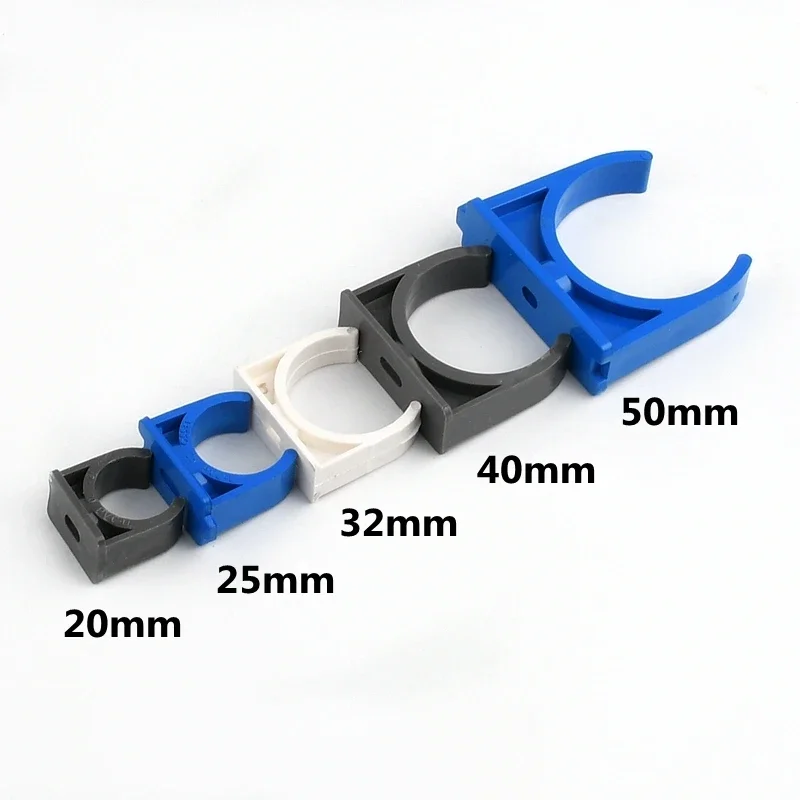 2~10PCS I.D 20~50mm PVC Pipe Clamp Aquarium Fish Tank Garden Irrigation U Type Water Supply Tube Plastic Connector Bracket