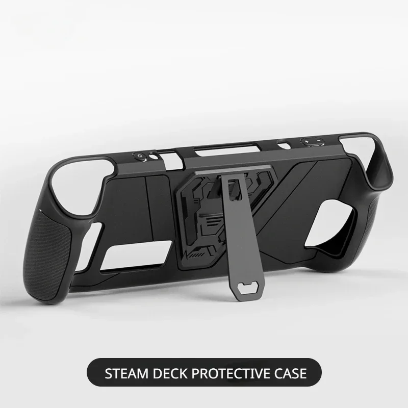 2023 Protective Case Cover for Steam Deck with Kickstand TPU Shockproof Case Cover Tempered Film with Rocker Caps for Steam Deck