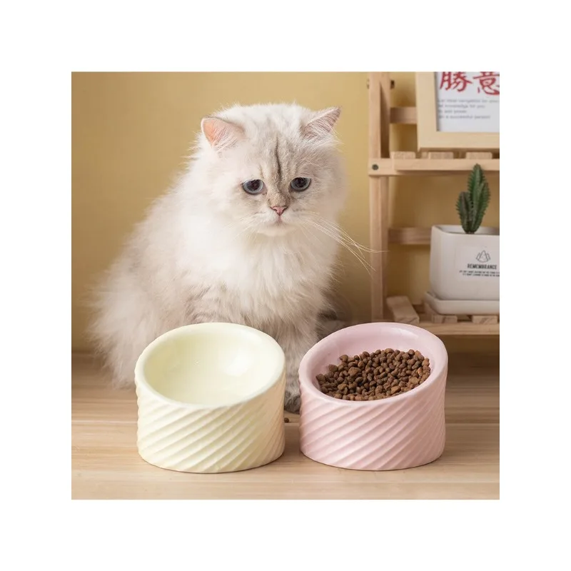 Cat bowl Protects cervical vertebrae. Sloping highlegged cat foodto prevent spilling.  food dish, rice bowl pet water