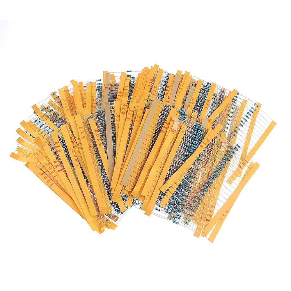 2600PCS/Set 130 Kinds 1/4W Resistance 1% Metal Film Resistor 1ohm-3M Resistors Assortment Kits Fixed Resistor with Box