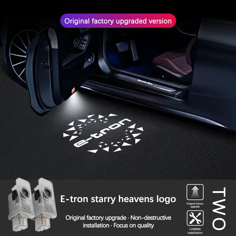 LED Car Door Welcome Ghost Shadow Light Laser Projector Logo Lamp For Audi E-tron 2019 2020 2021 2022 E-tron Accessories