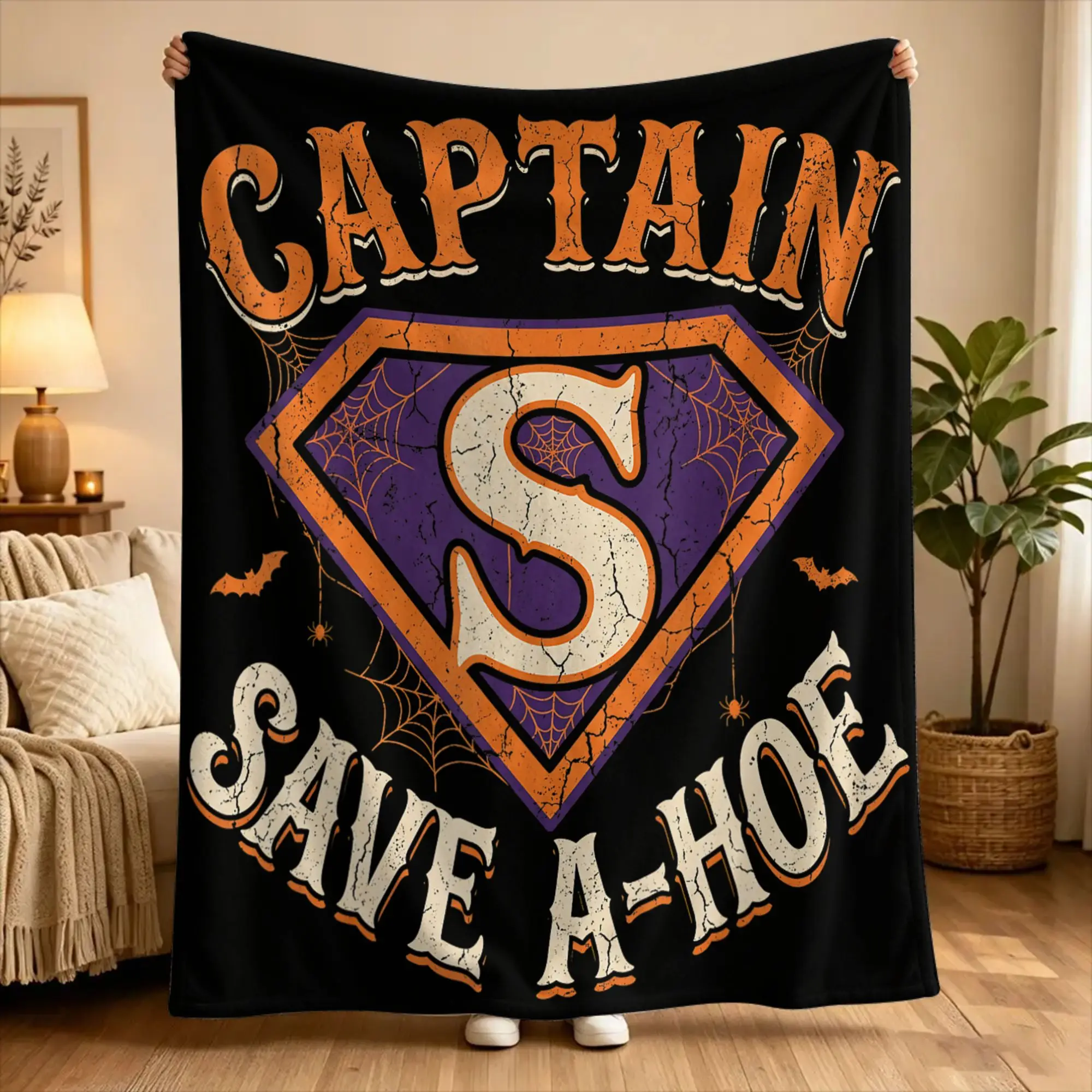 Captain Save a Hoe  Blanket  Decorative Flannel Throw Blanket For Couch Bed Warm Soft Customized Quality Bedspread Birthday Gift