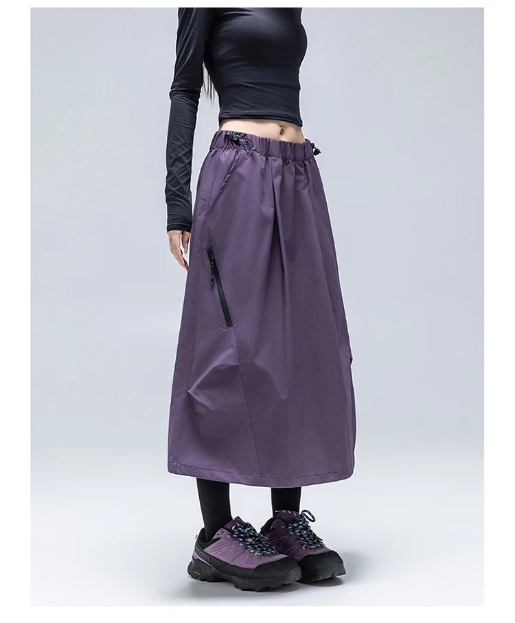 Wasserdichter & Schnelltrocknender A-Linien-Rock für Damen – Schlankmachendes Design mit Verstellbarem Saum für Herbstwanderungen & Outdoor-Sportarten – Detail 13