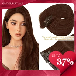 VeSunny-Extensión de cabello humano con Clip para mujer, Balayage Natural,