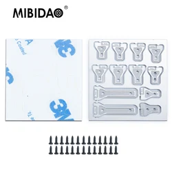 MIBIDAO Stainless Steel Tailgate Door Hinge Cover Hinge for Axial SCX24 AXI00002 Wrangler 1/24 RC  Car Model Decoration Parts