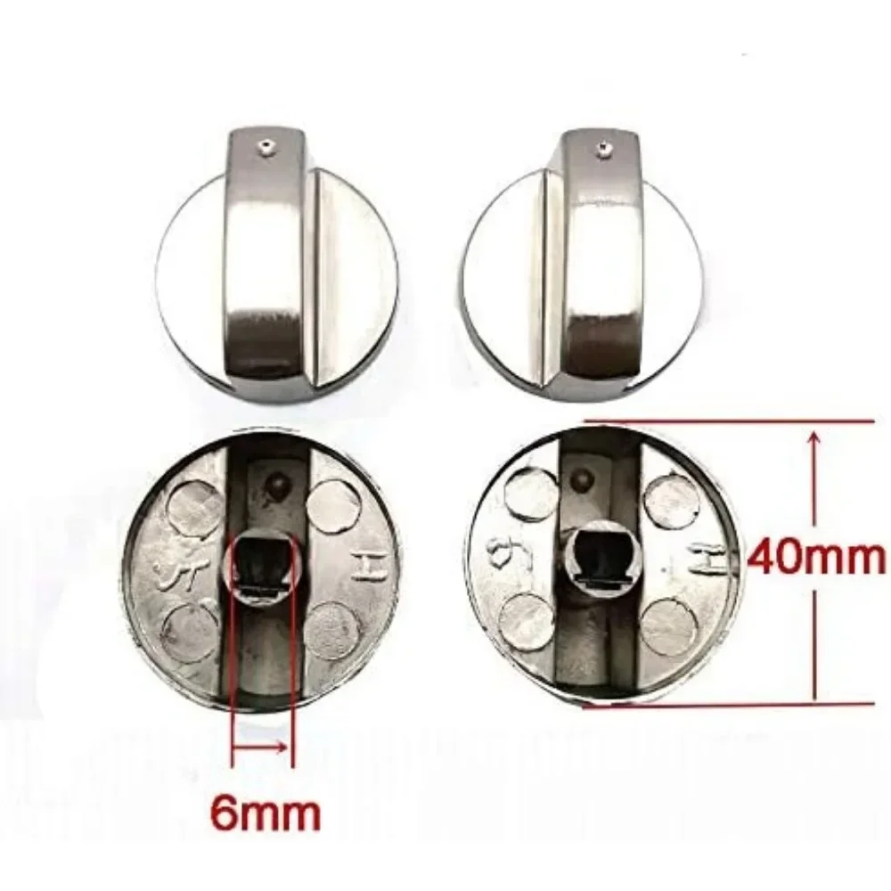 For 10Pcs Control Knobs 6mm Buttons Kitchen Knobs Metal Gas Kitchen Knobs for Most Oven,Cooker,Gas Stove,Silver