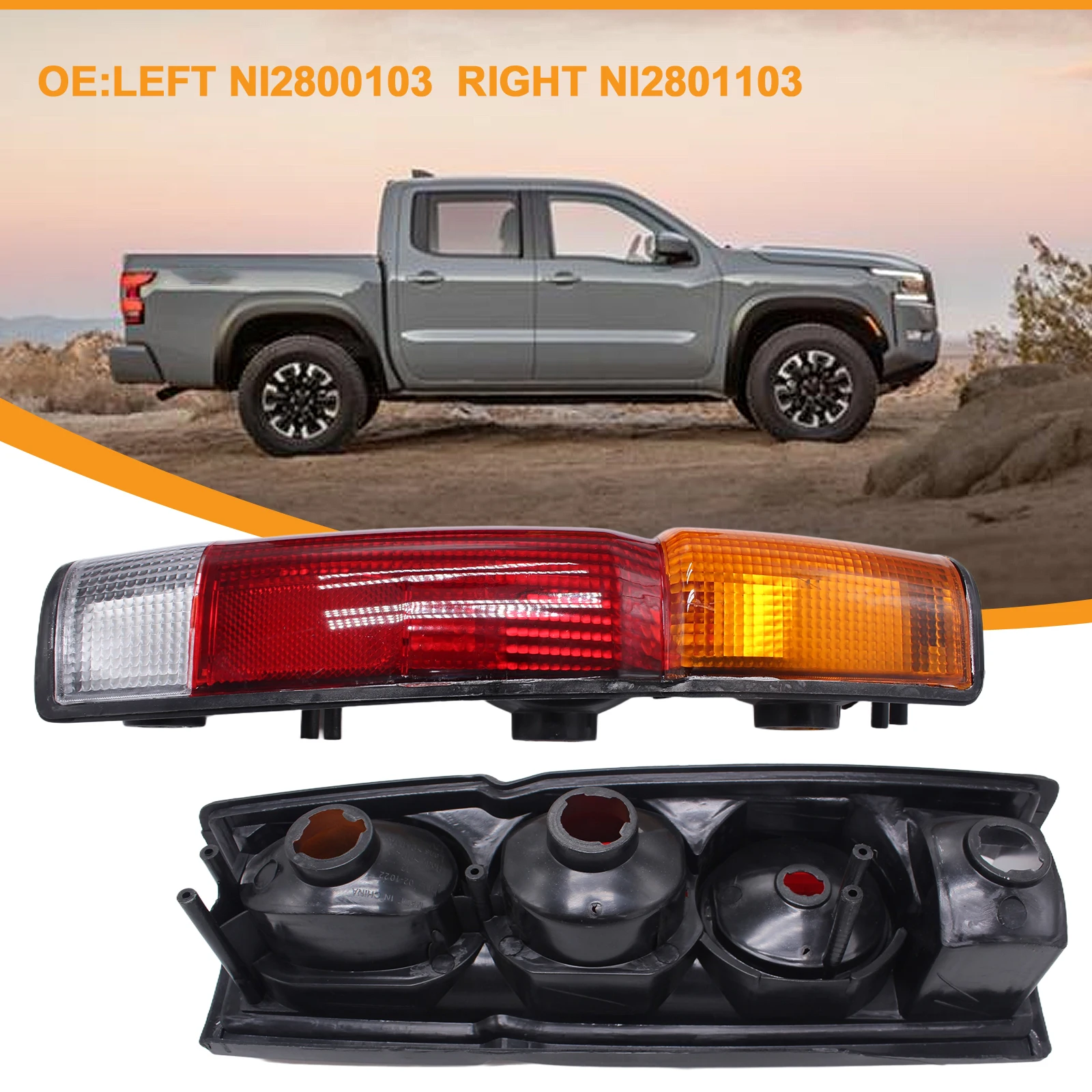 1 Pair Car Rear Light OE NI2800103 NI2801103 Car Tail Lights Replacement Taillight for Nissan Hardbody Pickup SE XE 1995-1997