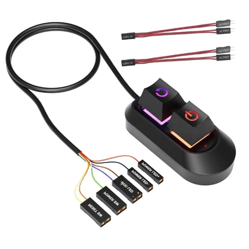 Computer Desktop Power Switch Motherboard External Power Reset Button Computer Desktop Power Switch With Lights