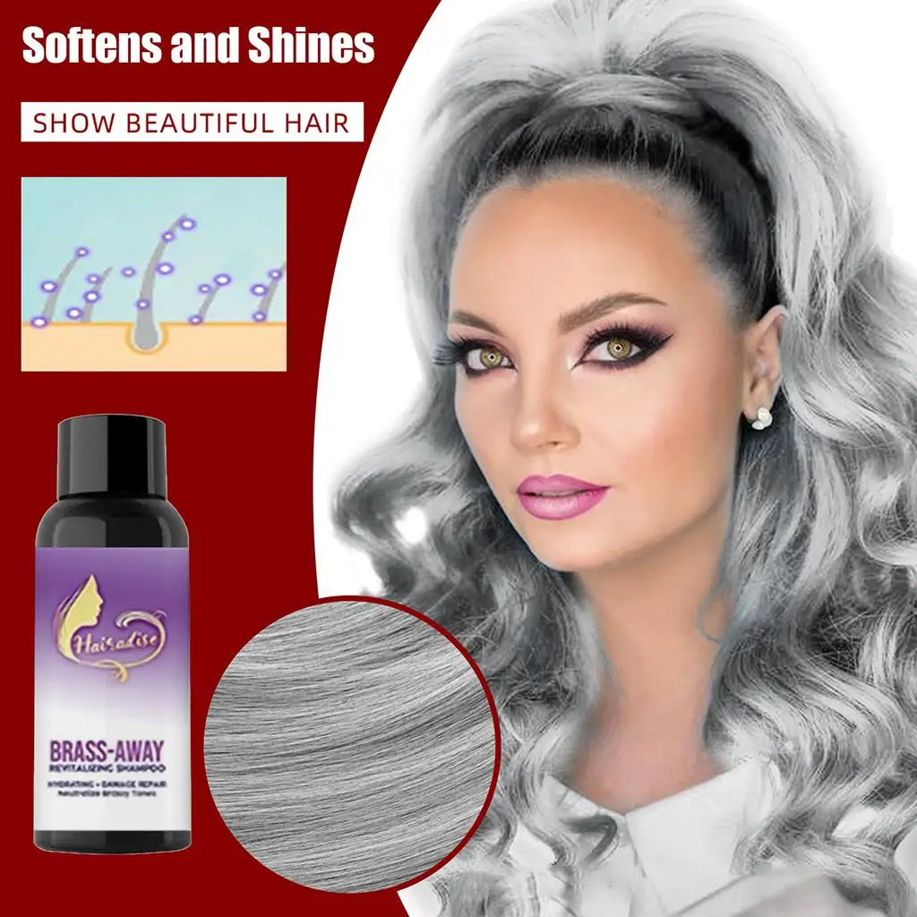 Purple Shampoo and Conditioner Set Sulfate-free Brass Toning Hair Dye Shampoo for Blonde and Gray Silver Hair Treatment