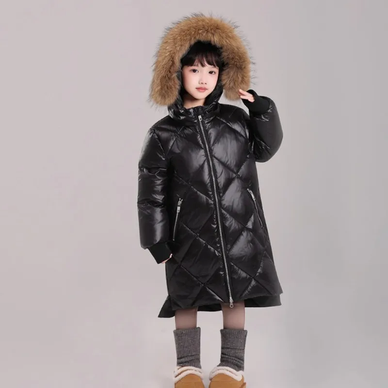 

High-End Children's Down Jacket Fashion Hooded Windproof Waterproof Outerwear Boys Girls White Duck Down Coats A4849