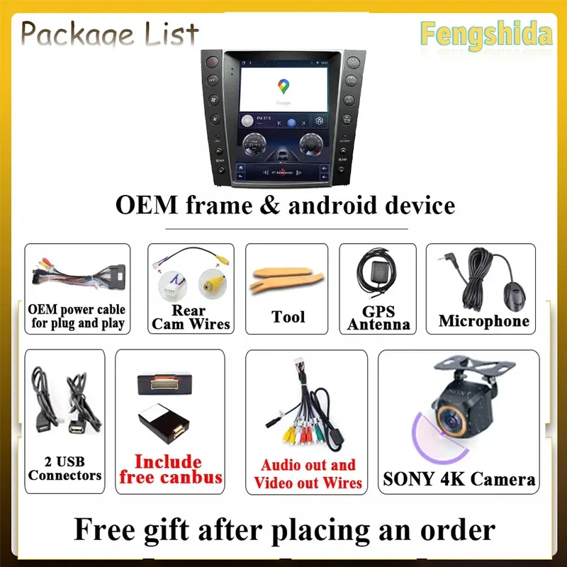 9.7 Inch Car Radio For Lexus GS300 S190 GS350 GS400 GS430 GS450h GS460 Android Auto Video Carplay GPS Navigation Player Stereo