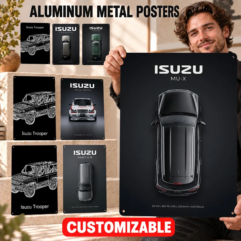 Isuzu Textured Metal Posters Automotive Heritage Design Man Cave Wall Art Personalized Aluminum Sign Thoughtful Collector Gift