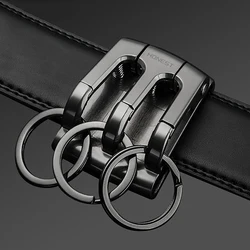 Honest Classic Belt Keychain Durable Car Key Chain Luxury Buckle for Key Ring Holder 3 Hooks Accessories Best Xmas Gift for Male