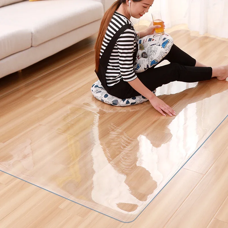 2020 New Transparent Wood Floor Protection Pad Computer Pad Round Pad Protection Pad Pvc Floor Mat Rectangular Carpet Chair