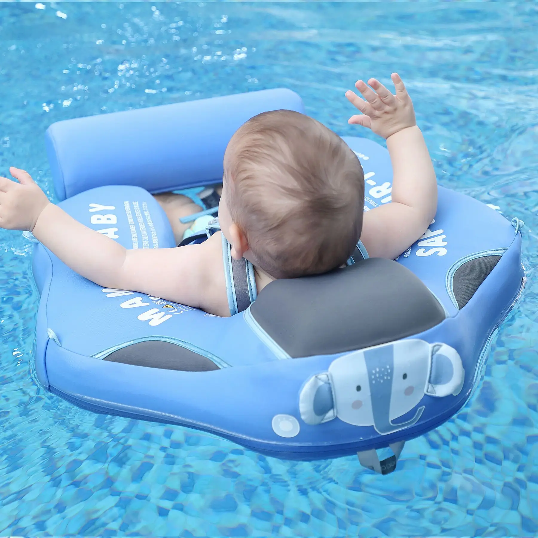 Baby Buoy Lying Swimming Ring with Canopy Solid Liner Kid Pool Natation Ring Non-inflatable Buoy Swimming Pool Accessories Toys