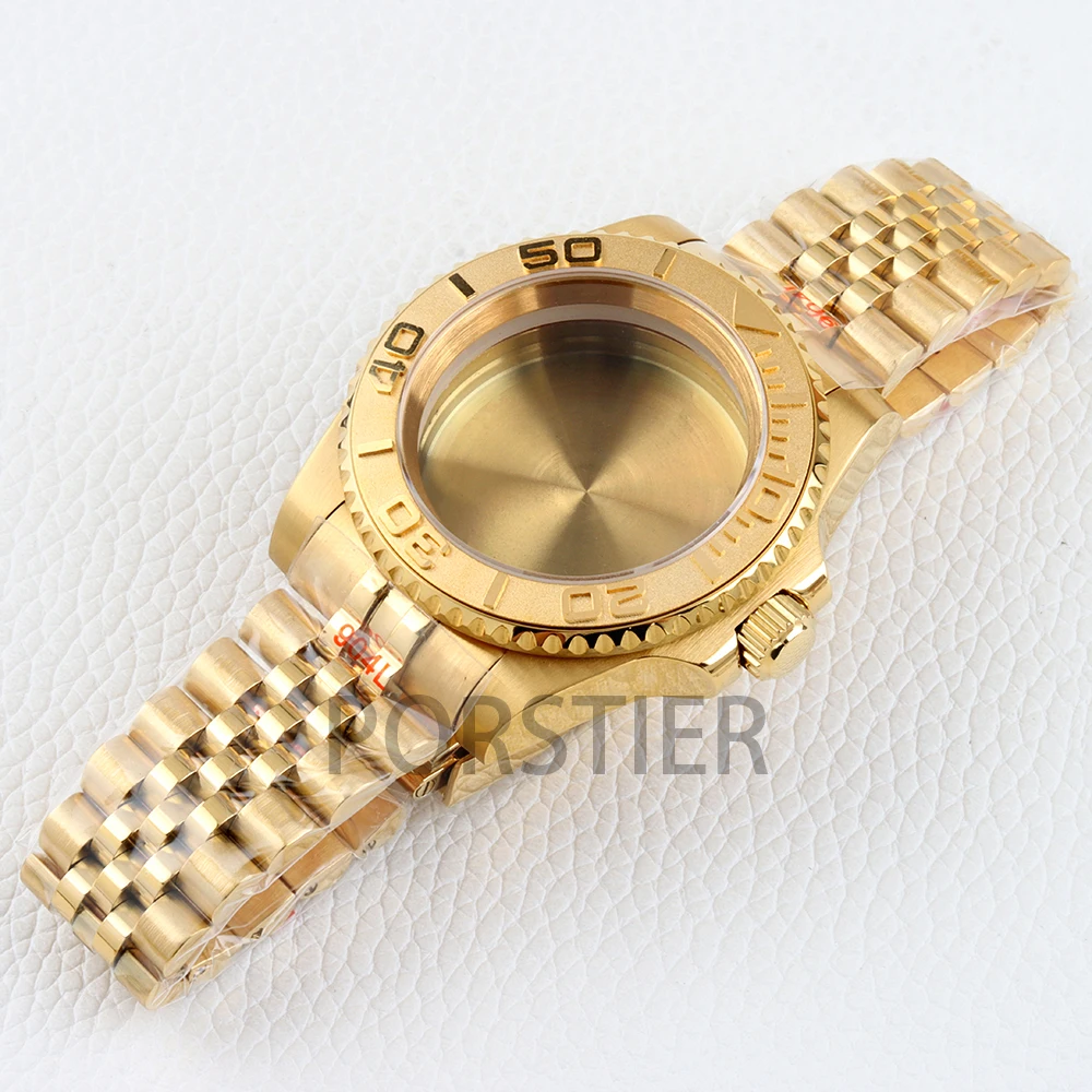 الذهب NH35 ساعة حالة 40 مللي متر الياقوت الزجاج 20 مللي متر اليوبيل سوار ل SUB GMT يخت ماستر NH34 NH35 NH36 NH38 حركة 28.5 مللي متر الطلب #4