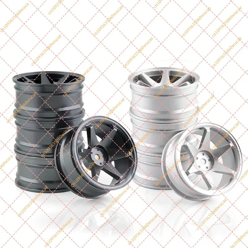 1/10 RC Drift Car Upgrade Parts, 52mm 6-Spoke Aluminum Alloy Wheel Rims XY01 for Tamiya HPI Kyosho Sakura D5 RedCat HSP