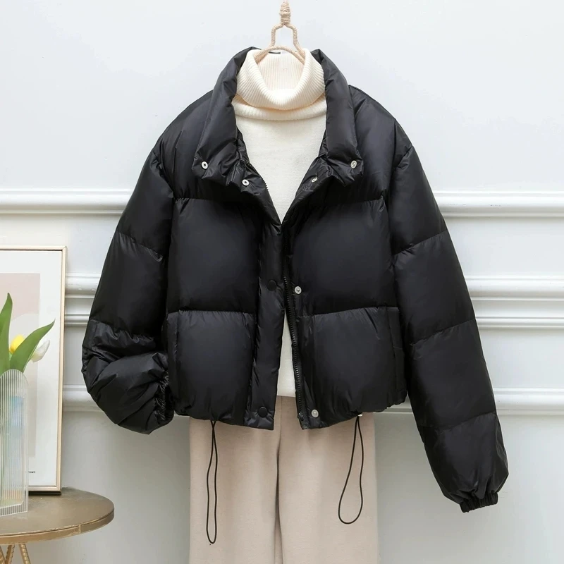 Women Winter Cotton-Padded Jacket 2025 New Short Cotton Coat Korean Loose Winter Women Cotton Outwear Solid Women Parkas Coat