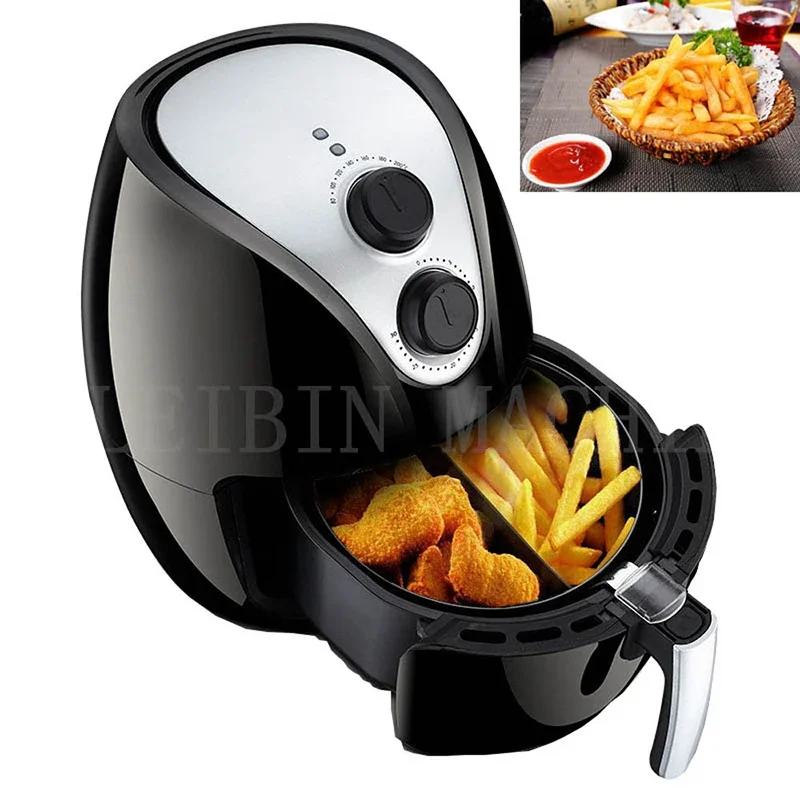 Fritadeira elétrica doméstica sem fumaça, 1250w, 4l, grande capacidade, sem óleo, fritadeira elétrica, máquina de batatas fritas