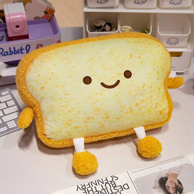 30 x 20 cm süßes Toastbrot-Auto-Kopfkissen, gefüllt, Kawaii, mit Armen und Beinen, Sitzkissen, Unterstützung, Plüschtier, Geschenk