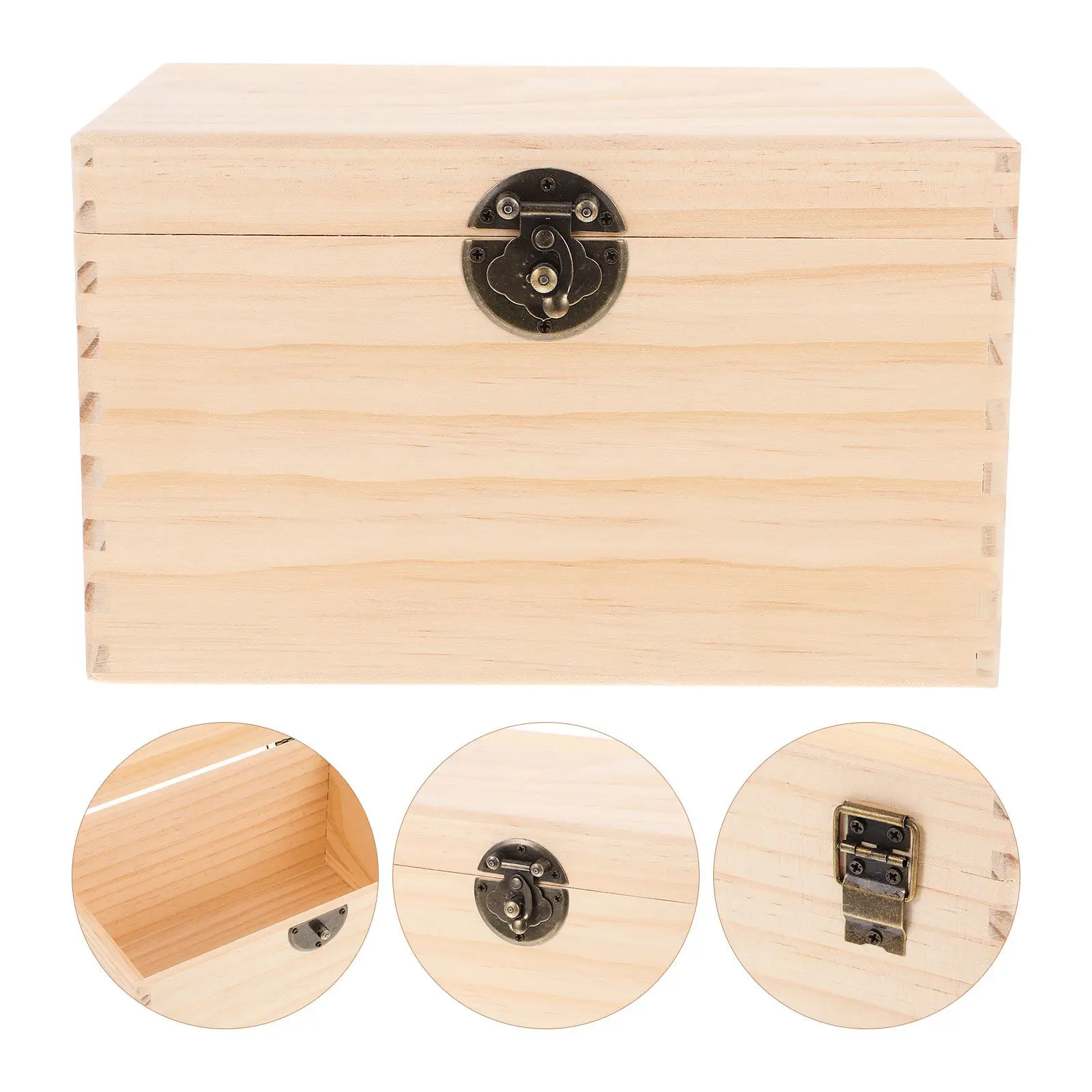 Sturdy Pine Wood Tea Box Storage Organizer 500G Large Capacity Freshness Seal Unfinished Elegant Design for Loose Leaf Tea