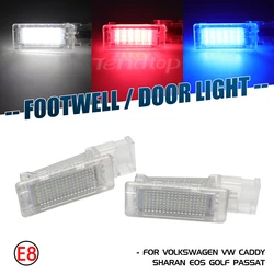 2Pcs LED  Courtesy Luggage Lamps Footwell Boot Door Light For VW Passat Polo Golf Jetta Sharan Tiguan Touareg Caddy EOS