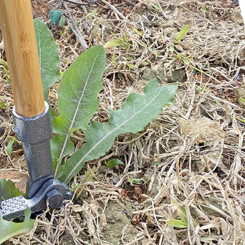 ABRE-Stand-Up Weed Puller With Wood Long Handle, Root Remover For Garden Care, Easily Remove Weeds Without Bending
