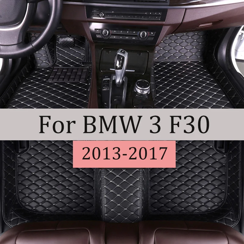 Custom Made Leather Car Floor Mats For BMW 3 F30 325i 330i 320i 318i Five Doors 2013 2014 2015 2016 2017 Automobile Carpet Rugs